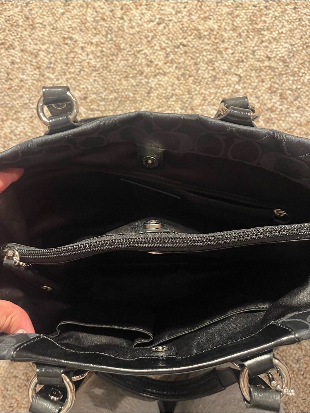Coach Black Ashley Signature Tote Bag with Removable Strap - Picture 11 of 15